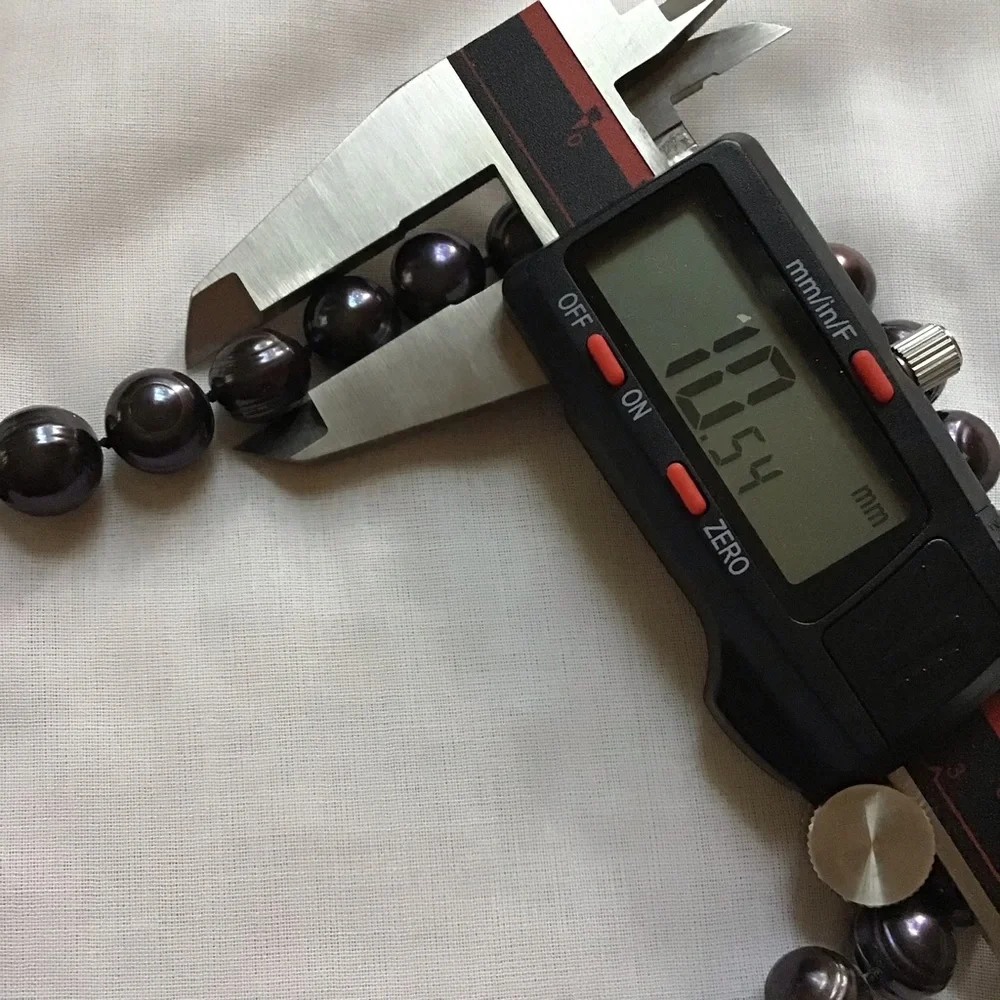 11mm Iridescent Tahitian Pearl Strand Sterling Silver - Picture 4 of 13